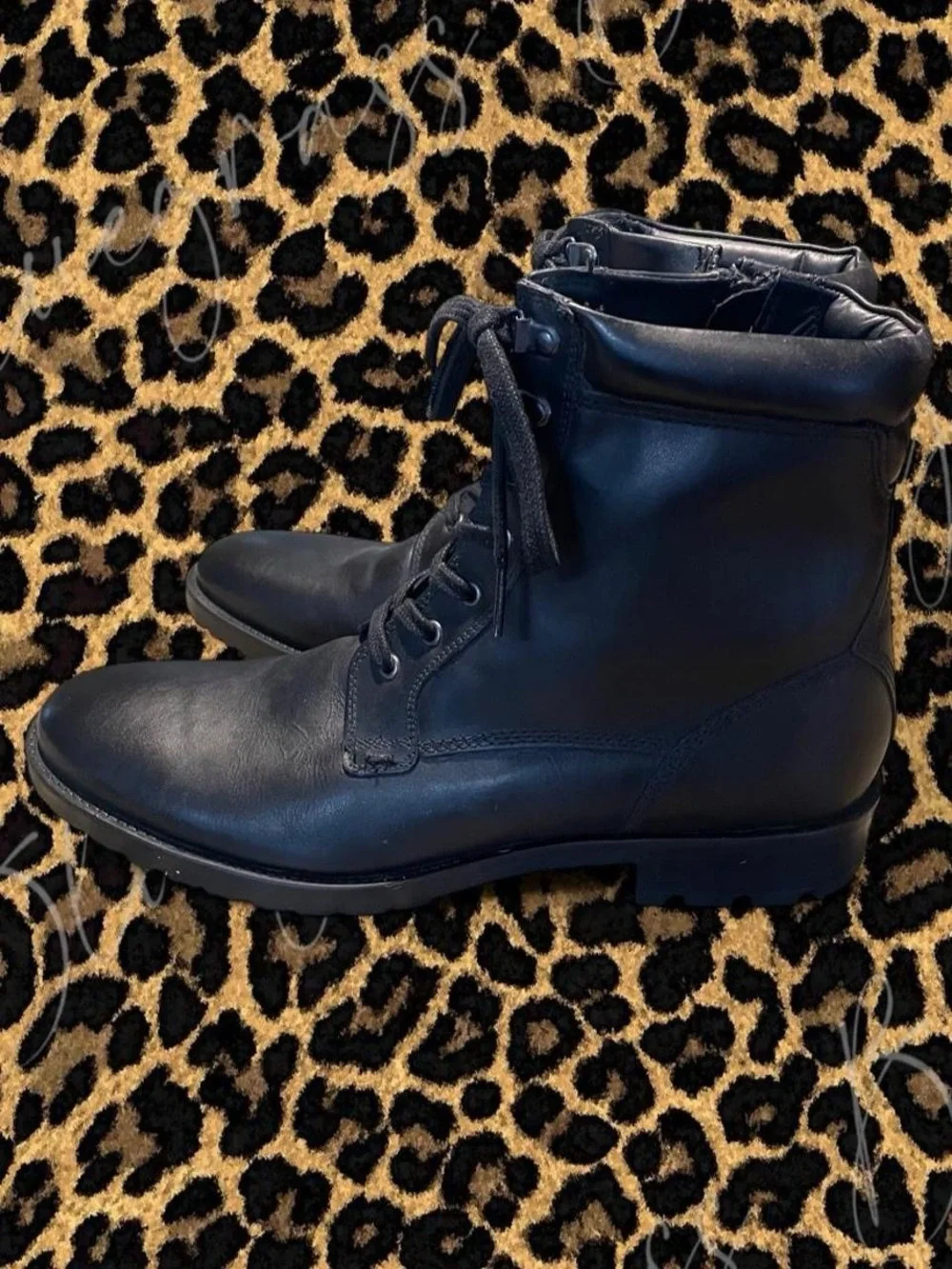Men’s GBX Black Leather Combat Boots